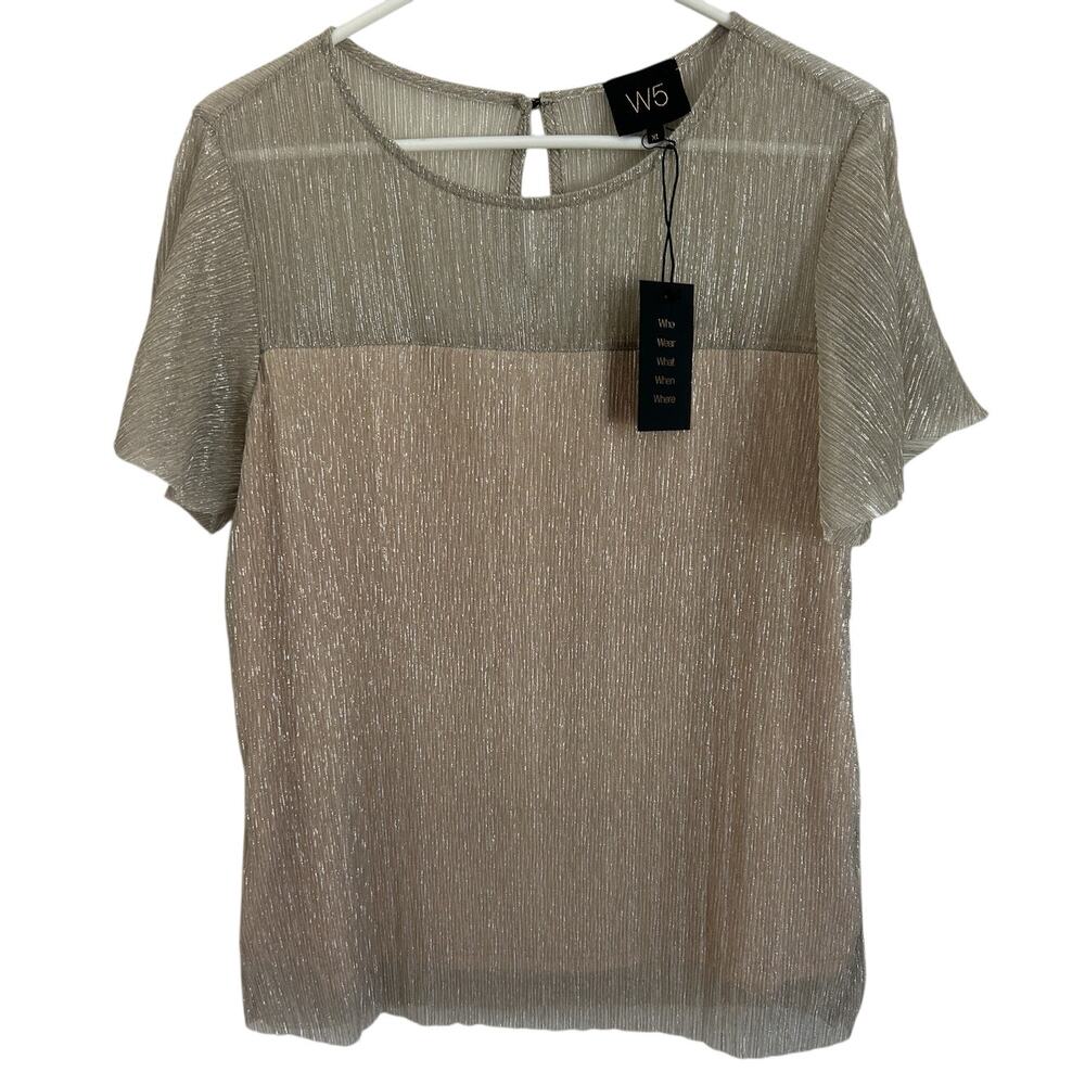 W5 Gold Shimmer Blouse, NWT Women's XL